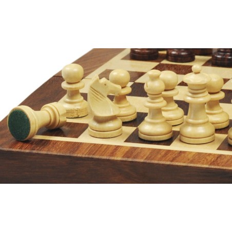 Jeu d'Echecs Acacia Magnétique Pliant 20cm