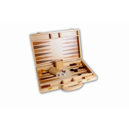 Backgammon en Bois Naturel 38cm