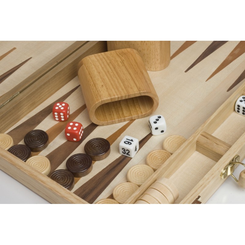 Backgammon en Bois Naturel 38cm