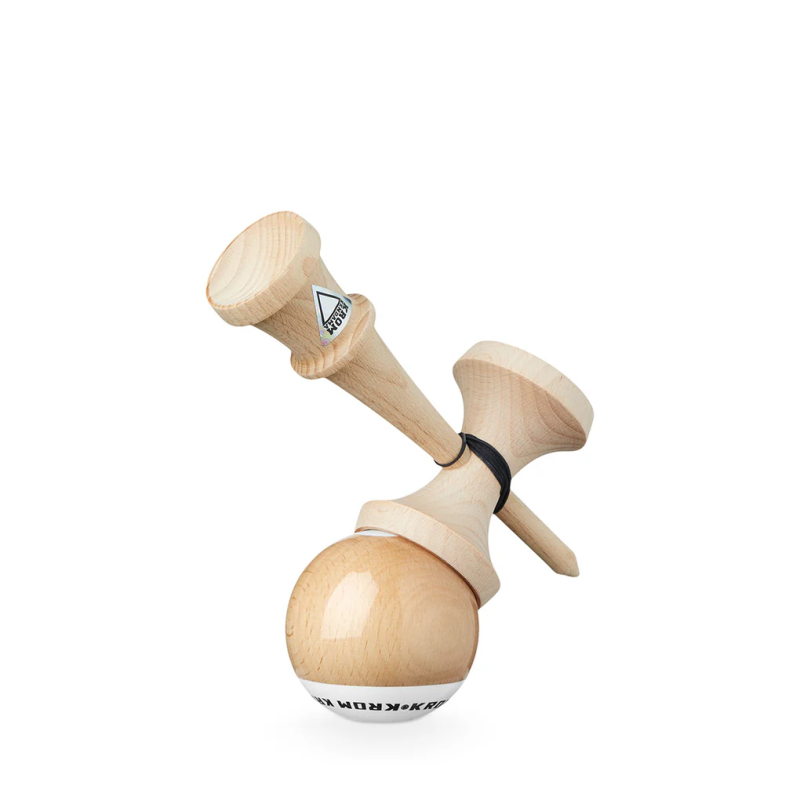 Krom Kendama POP LOL Blanc - Jeu D'adresse En Bois De Hêtre - Équilibre Parfait