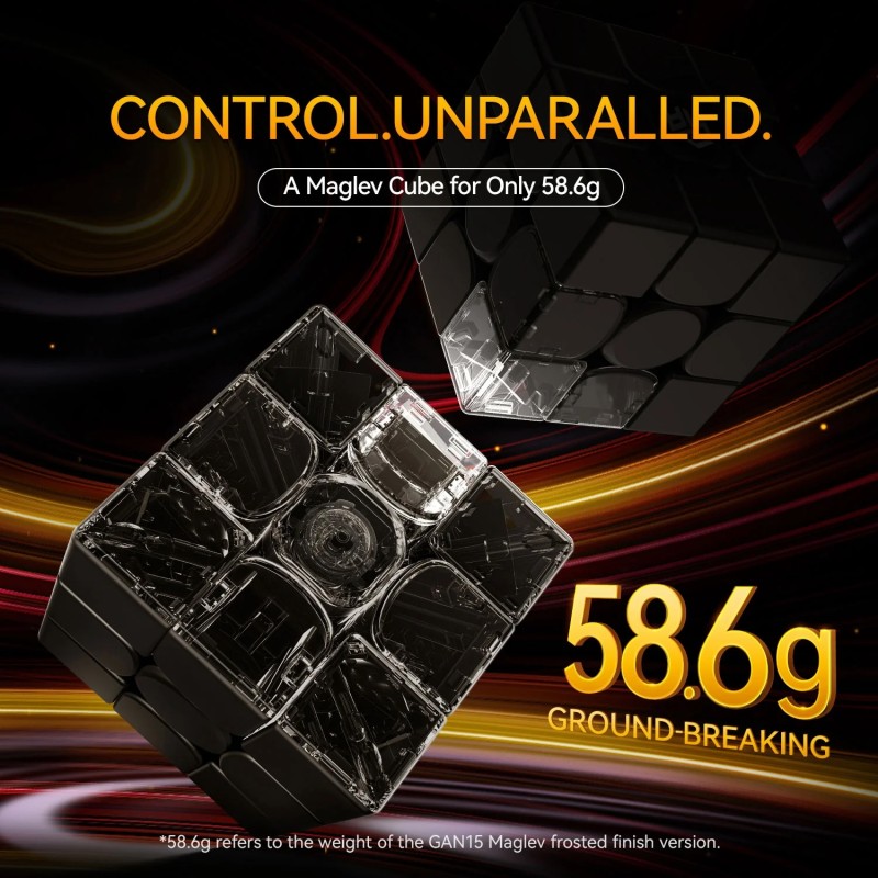 GAN 15 Maglev Cube de vitesse magnétique 3x3 avec une combinaison parfaite de structure magnétique et ultra-légère de 59,8 g, jouet anti-stress pour casse-tête 3D pour enfant et adulte, version UV du