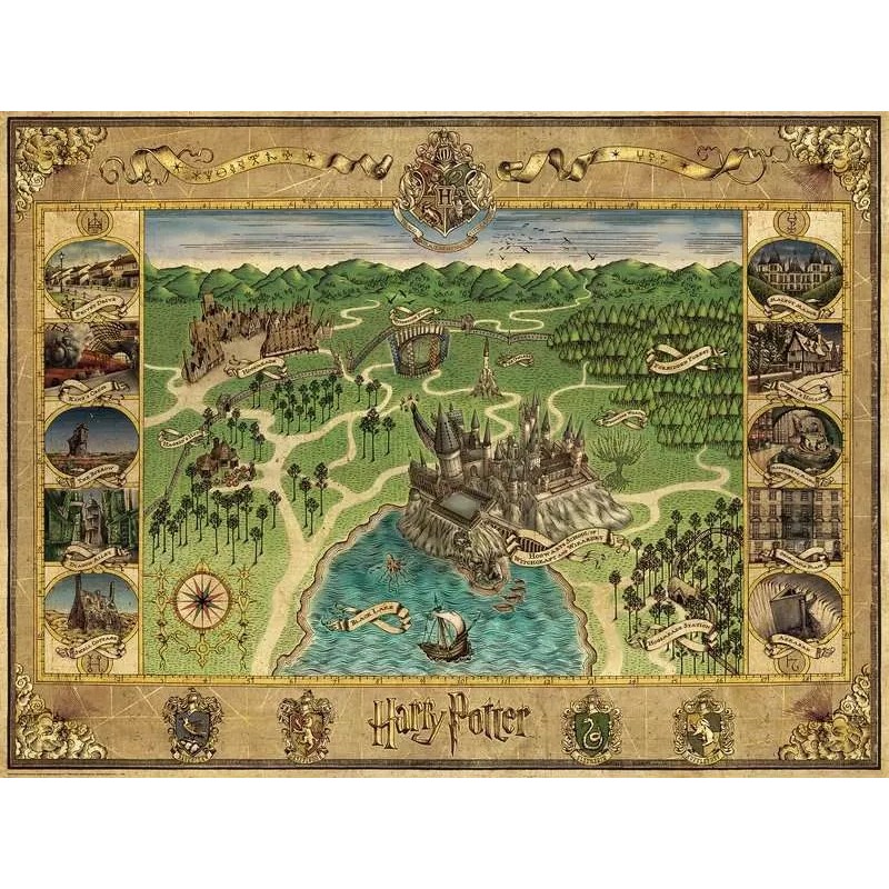 Puzzle 1500 pièces - Harry Potter La carte de Poudlard