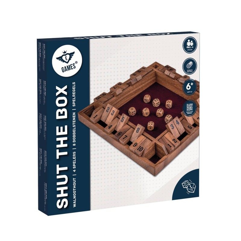 Shut the Box 4 Joueurs - Bois de Noyer