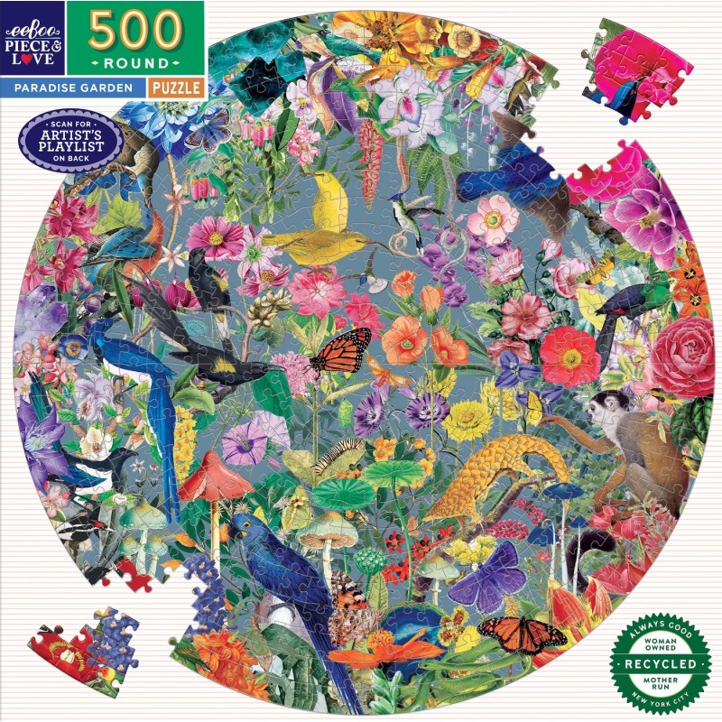Puzzle Rond 500 pièces - Paradise Garden