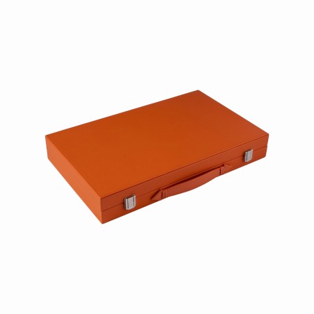 Backgammon Cuir Vegan Orange 38cm