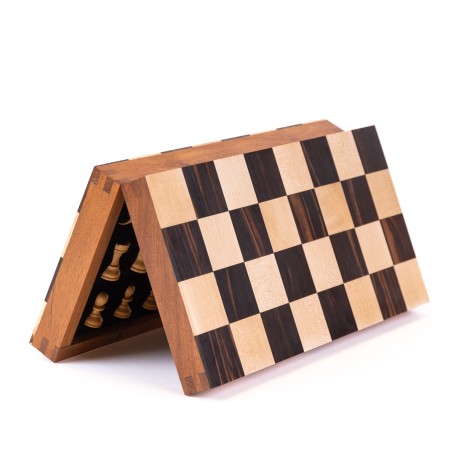 Jeu d'échecs magnétique pliant ébène 30cm