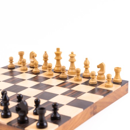 Jeu d'échecs magnétique pliant ébène 30cm