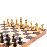 Jeu d'échecs magnétique pliant ébène 30cm