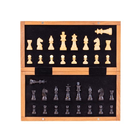 Jeu d'échecs magnétique pliant ébène 30cm