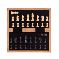 Jeu d'échecs magnétique pliant acacia 30cm