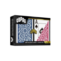 Coffret de 2 Jeux de Cartes 100% Plastique COPAG Jumbo Bleu et Rouge