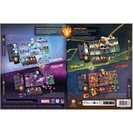 Dice Throne Marvel : Iceberg, Psylocke, Tornade et Wolverine