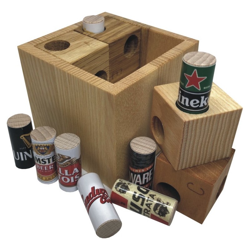 Casse-Tête Huit Canettes en Bois