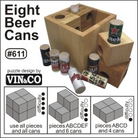 Casse-Tête Huit Canettes en Bois