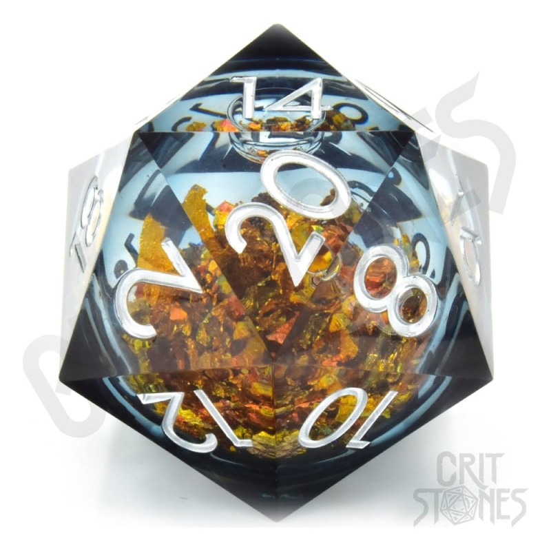 Dés D20 JDR 5cm CritStones Liquid Core King Midas