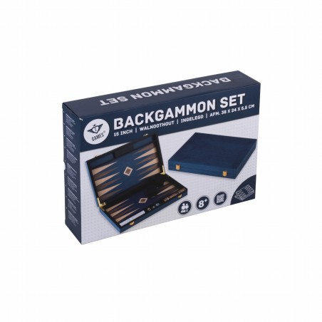 Backgammon Noyer Bleu 38cm