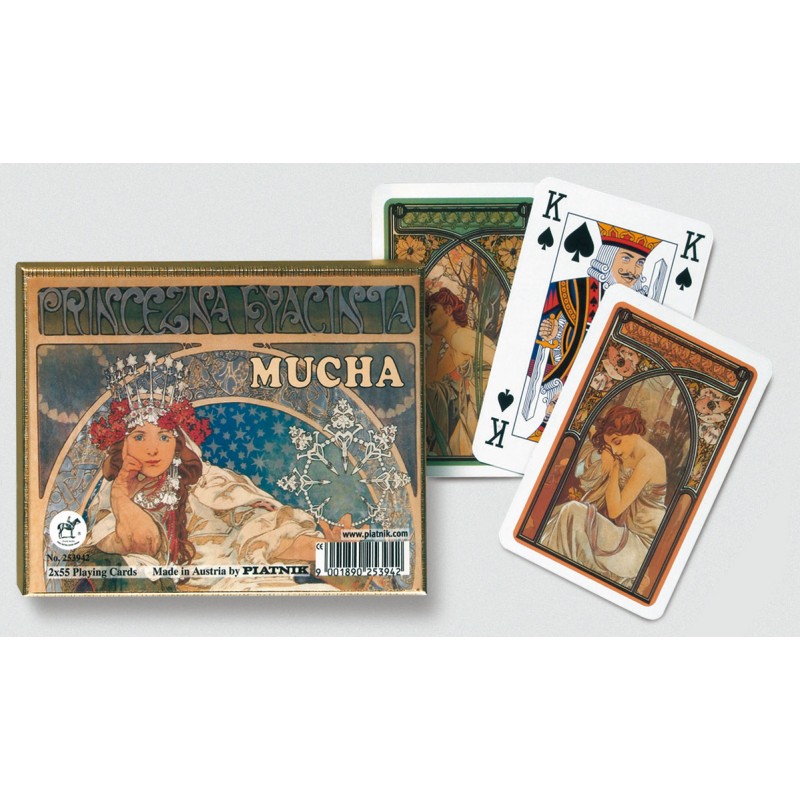 Coffret double cartes à jouer Hyacinta par Mucha