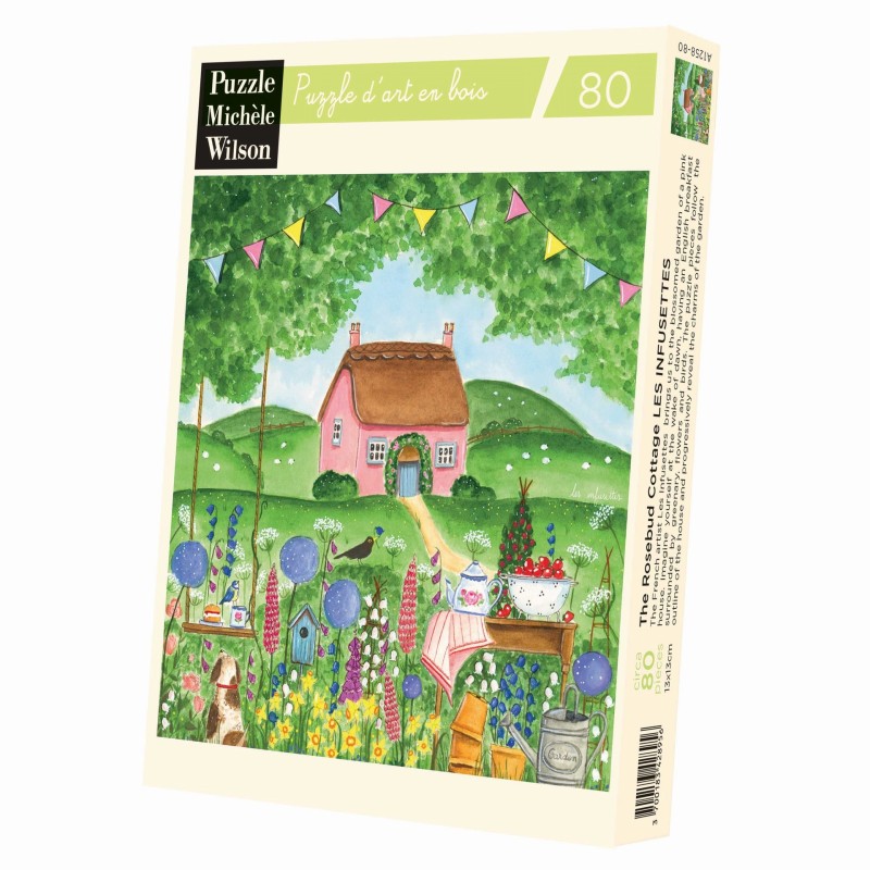 Puzzle 80 pièces - Le Cottage Bouton De Rose Les Infusettes