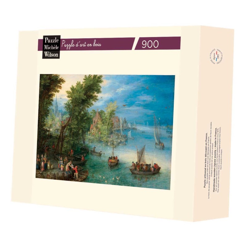 Puzzle 900 pièces - Paysage De Riviere Jan Bruegel