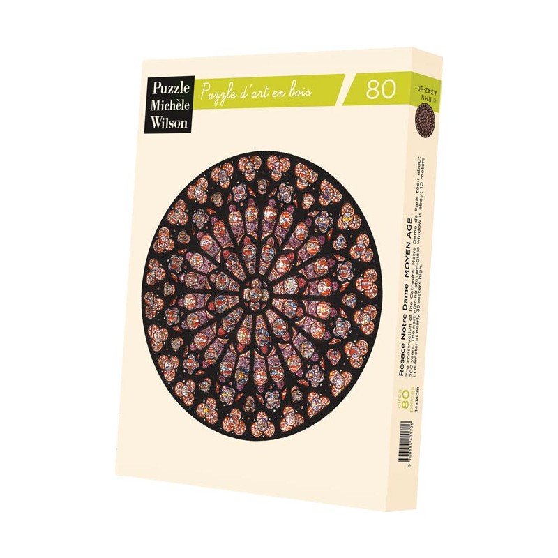 Puzzle 80 pièces - Rosace Notre Dame - en Bois