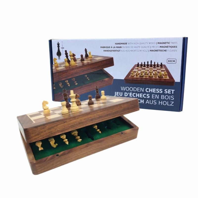 Jeux d'échecs Bois d'Acacia Magnétique Pliant 30cm