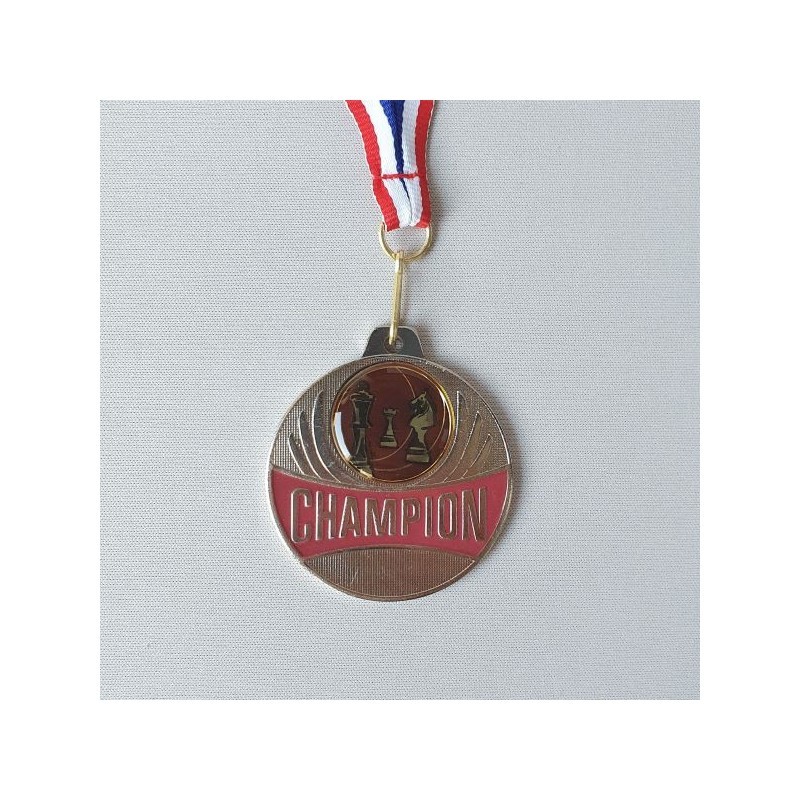 Médaille Echecs Champions 50mm - Argent