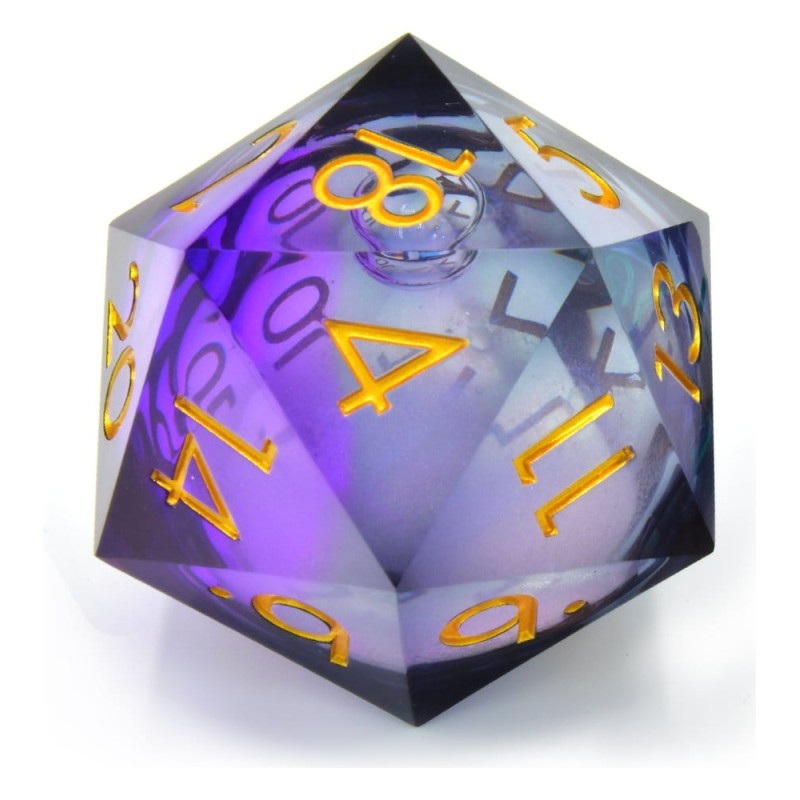 Dé D20 JDR Critstones Liquid Core Twilight Ether - 5 cm