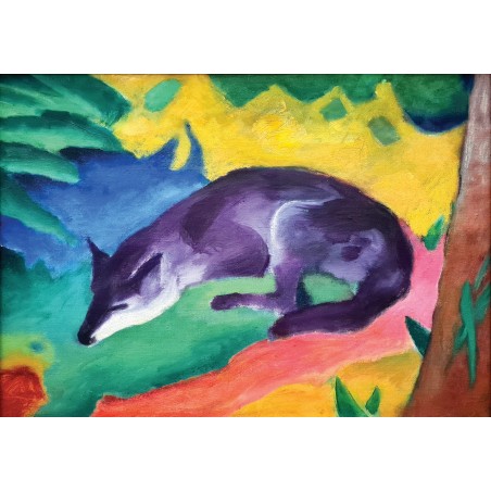 Puzzle en bois 12 pièces - Renard bleu-noir