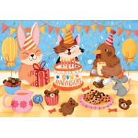 Puzzle en bois 24 pièces - Le goûter d'anniversaire