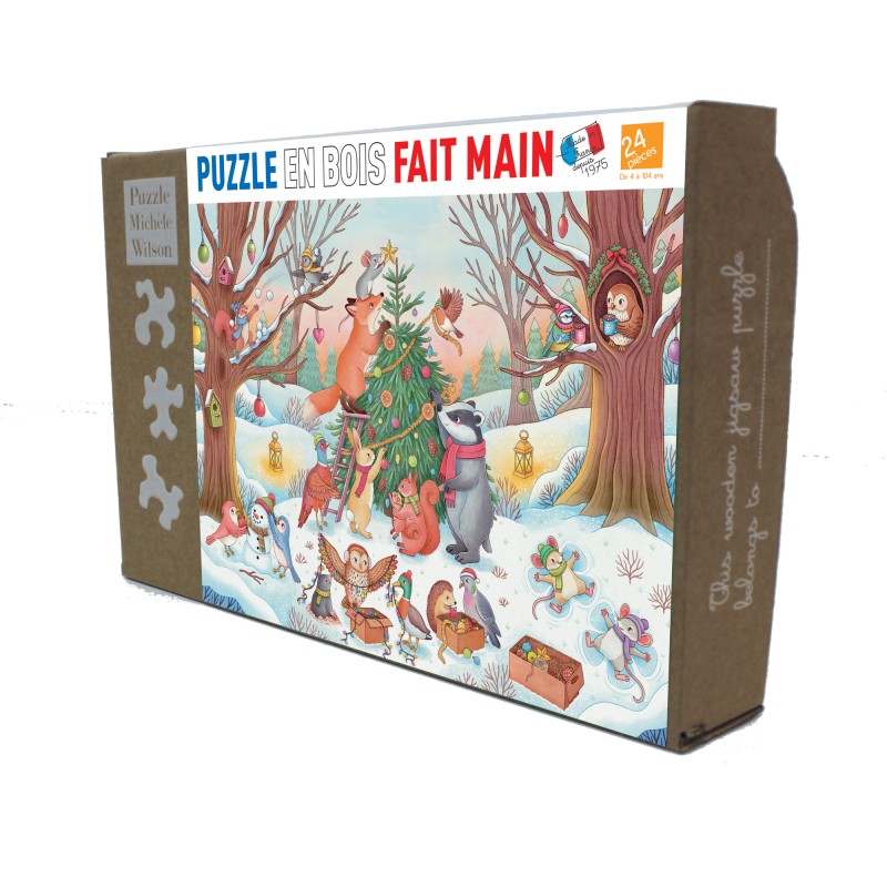 Puzzle en bois 24 pièces - La décoration du sapin