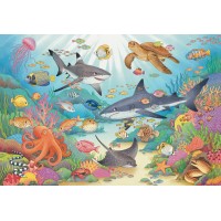 Puzzle en bois 50 pièces - Le récif corallien animé