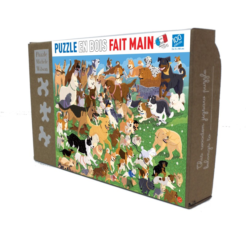Puzzle en bois 100 pièces - Pagaille de toutous