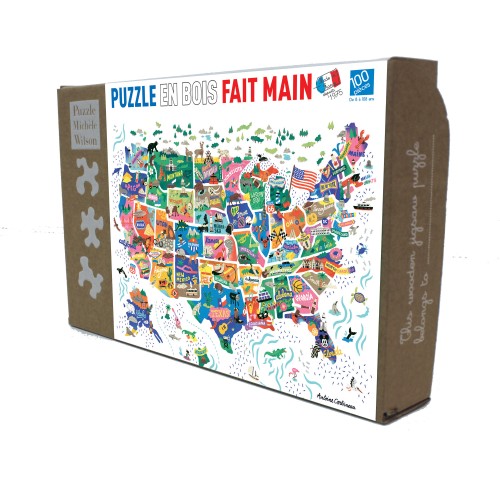Puzzle en bois 100 pièces -...