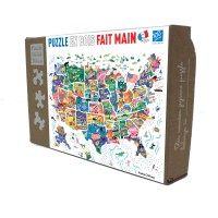 Puzzle en bois 100 pièces - La carte des Etats-Unis
