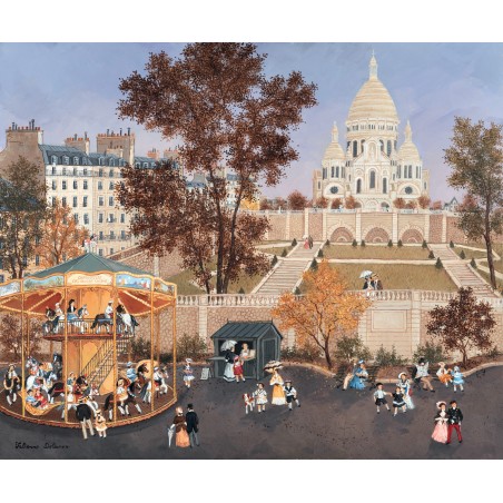Puzzle 250 pièces - Manège à Montmartre, Fabienne Delacroix