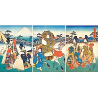Puzzle 750 pièces - Beautés en voyage, Utagawa Kunisada
