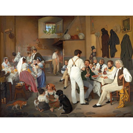 Puzzle 900 pièces - Artistes dans une taverne, Ditlev Blunck
