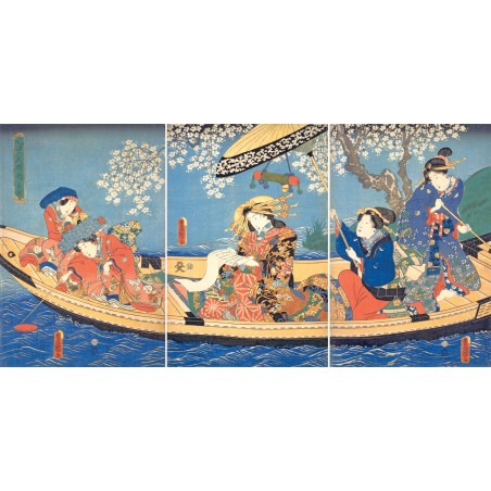 Puzzle 1200 pièces - Six fleurs élégantes, Utagawa Kunisada