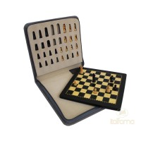 Jeu d'Echecs Magnétique Style Ebène 25cm - Housse à Zip