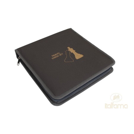 Jeu d'Echecs Magnétique Style Ebène 25cm - Housse à Zip