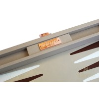 Backgammon Simili Cuir Beige/Marron 28cm