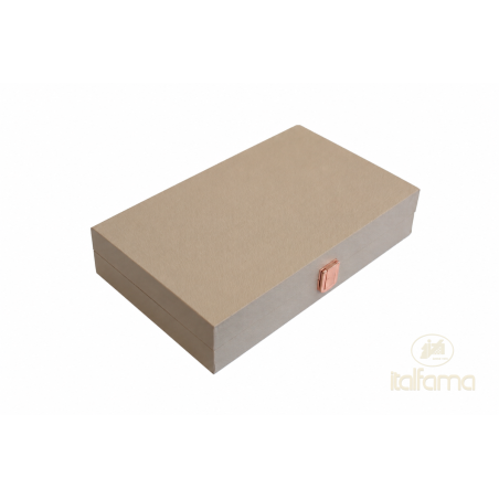 Backgammon Simili Cuir Beige/Marron 28cm