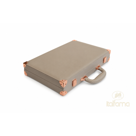 Backgammon Simili Cuir Beige/Marron 38cm