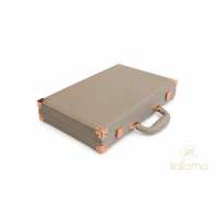Backgammon Simili Cuir Beige/Marron 38cm