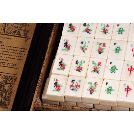 MahJong tuiles os et bambou coffret tradition