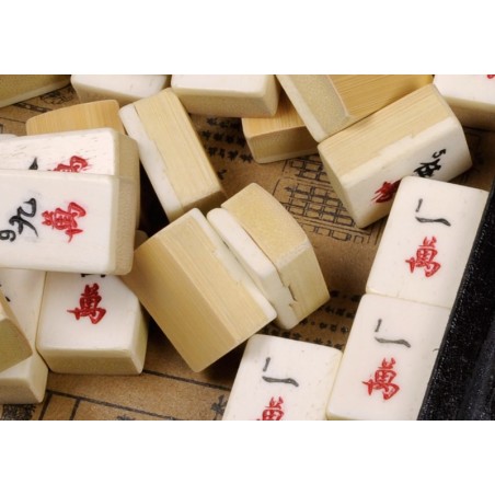 MahJong tuiles os et bambou coffret tradition