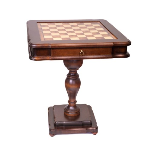 Table de jeu d'échecs en loupe d'orme