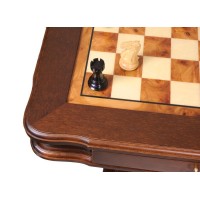 Table de jeu d'échecs en loupe d'orme