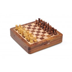 Coffret d'échecs en bois magnétique 27cm
