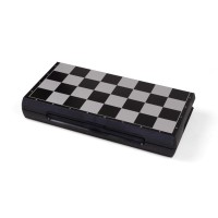 Coffret d'échecs magnétique pliant or et argent - grand modèle